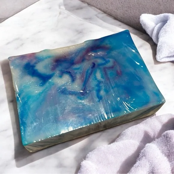 Handcrafted Goat's Milk Soap made with Doterra Serenity & Yarrow Pom 4oz Bar - Picture 3 of 6